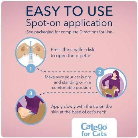 Catego for Cats Flea and Tick Treatment & Prevention (over 1.5 lbs) 3-month supply