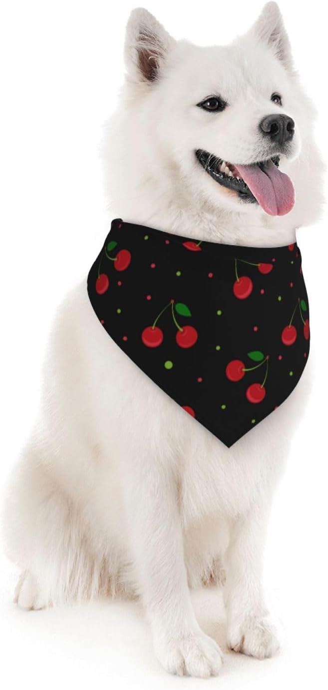 Cherry Dog Bandana Scarf Triangle Bibs Pet Accessories Cat Kerchief