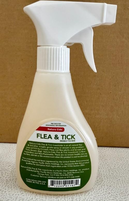 Nature-Cide Flea & Tick. All Natural Tick and Flea Spray for House and Pets to Keep Your Home Safe. Kills on Contact. No Strong Odor. 8 oz