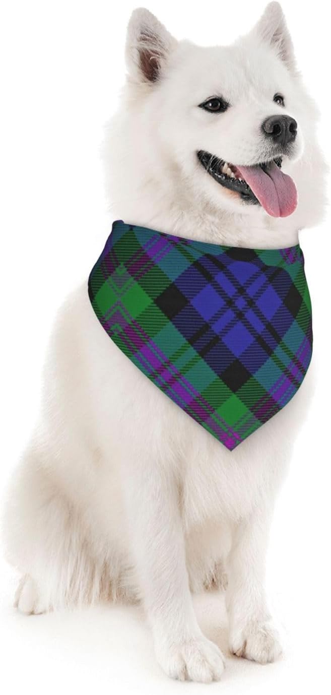 Scots Style Tartan Plaid Dog Bandana Scarf Triangle Bibs Pet Accessories Cat Kerchief