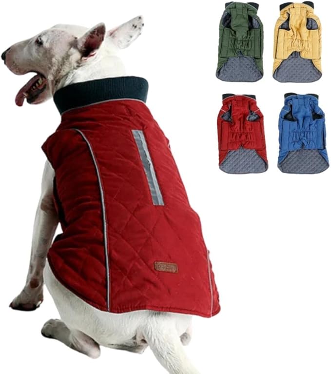 Winter Coat Warm Jacket for Dogs Cats Pets Cold Weather with Reflective Brim (XX-Large, Red)