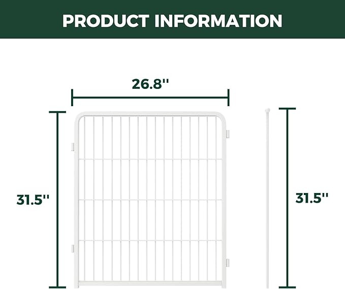 FXW Acrylic & Metal Unleashed Indoor Dog Playpen - Stress-Free and Safe Play, Heavy Duty 32 Inch 2 Wire Panels Dog Pen for Small and Medium Dogs, White│Patented