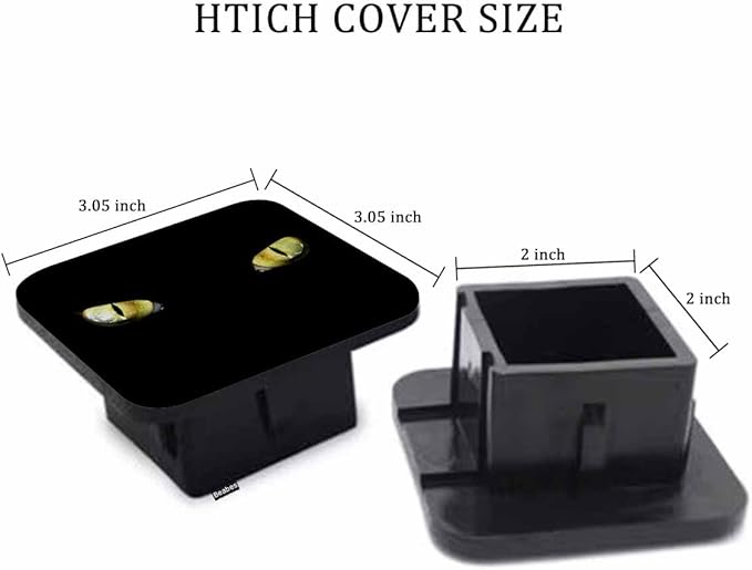 Hitch Receiver Cover Cat Eye, Golden Evil Animal Cat Tiger Eyes 2" Compatible with Trailer Hitch Tube Cover Plug Cap, Rubber Trailer Hitch Cover Towing Hitch Cover