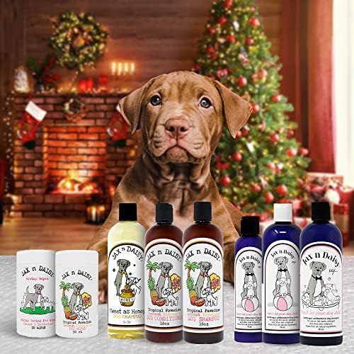 Jax n Daisy Tropical Pawadise Coconut Pineapple Dog Conditioner- Dog's Skin & Coat Conditioner for Grooming & Cleaning, Dog Bath Supplies with Light Tropical Scent of Coconut & Pineapple.