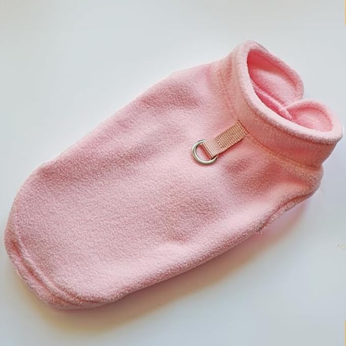 JACKO & CO - Fleece Vest Dog Sweater with Leash Ring - Soft, Warm & Lightweight Pullover Coat for Small & Medium Dogs, Puppies & Cats - Cozy Fall/Winter/Spring Pet Jacket (Pink Lemonade, Small 4-6lbs)