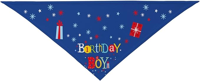 Happy Birthday Boy Dog Bandana Scarf Triangle Bibs Pet Accessories Cat Kerchief