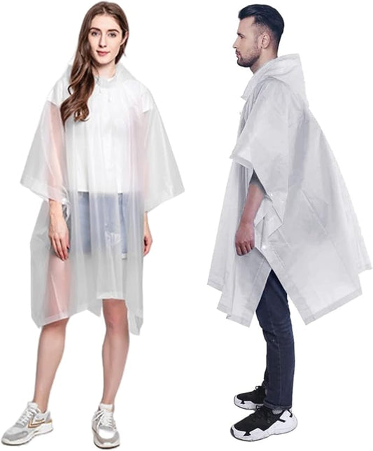 Rain Poncho Raincoats for Adults Reusable - 2-5 Pack EVA Waterproof Rain Coat with Hood, Rain Gear for Women Men