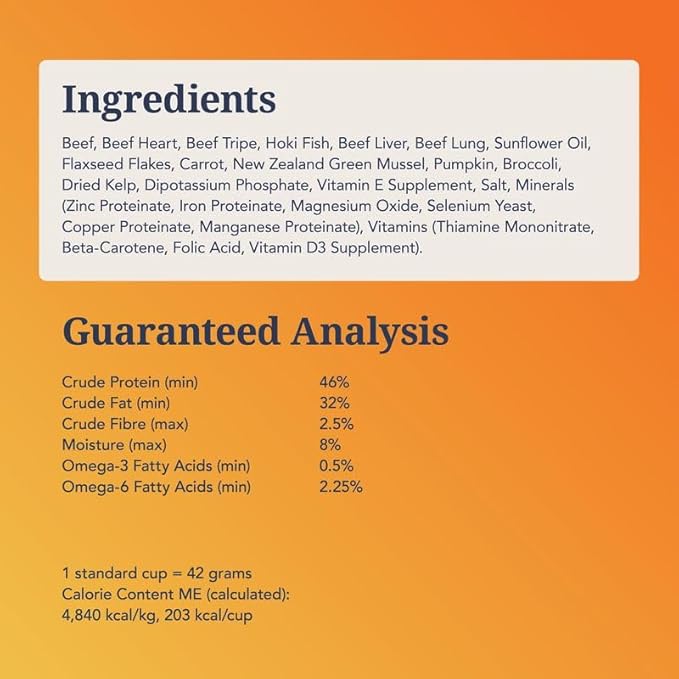 K9 Natural - Grain Free Freeze Dried Dog Food Topper - Hoki & Beef, 3.5oz