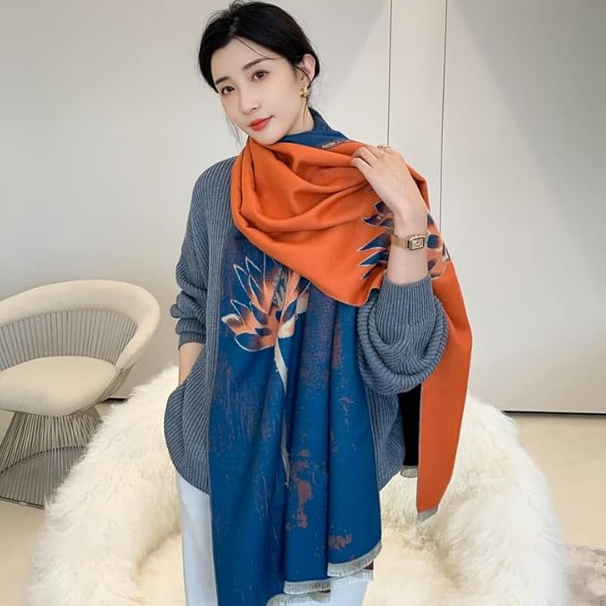 Jeelow Womens Pashmina Shawl Wrap Scarf - Elegant Dressy Evening Poncho Cape for Formal and Wedding Outfits