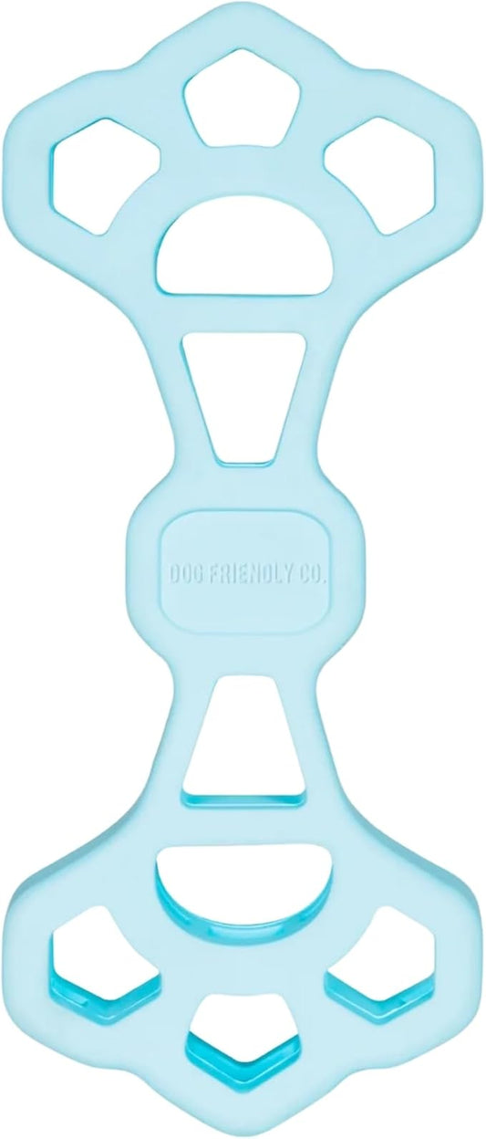 Dog Friendly Co Byte Bone | Tug of War Dog Toy | Chew, Tug & Fetch | Made from Heavy-Duty Rubber for Aggressive Chewers | Interactive Play | Keeps Dogs Active, Strong & Engaged | Blue | 1 Count