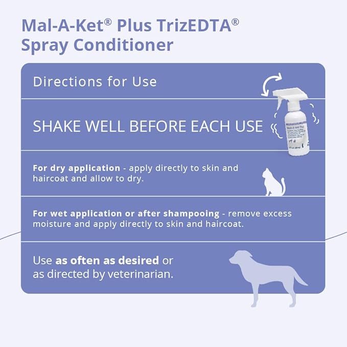 Mal-A-Ket Plus TrizEDTA Spray Conditioner for Dogs and Cats, 8 oz
