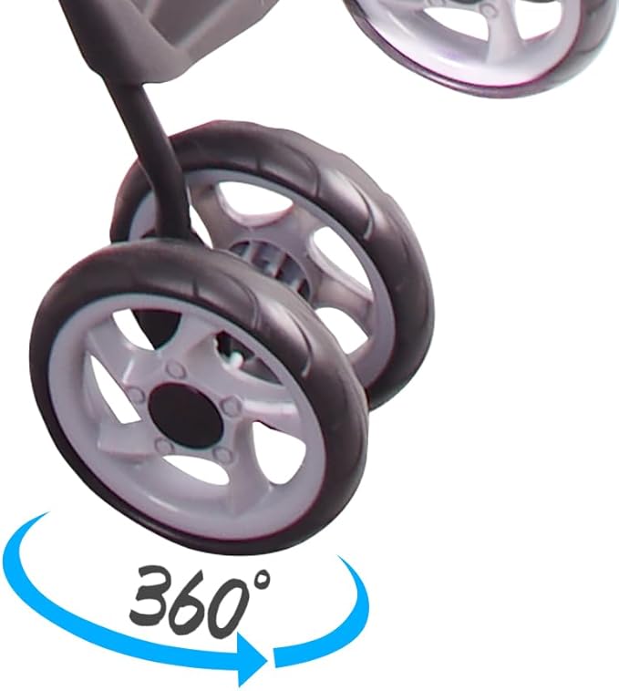 Full-Window pet Stroller 4 Wheels for Cats & Dogs, with Storage Basket,Cup Holder, Travel Puppy/Cats Stroller.