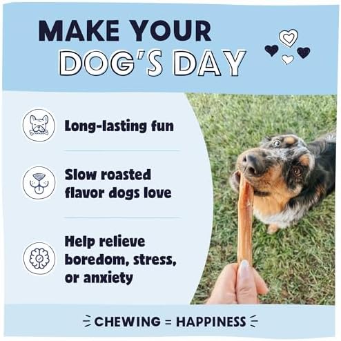 Pawstruck Premium 5-8" Bully Sticks for Dogs, 1 lb Bag - 100% Digestible, Natural Beef, Low Odor, Long-Lasting Chew for Medium & Large Dogs - Single Ingredient, Rawhide-Free Treat