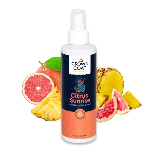 Crown Coat Citrus Sunrise Long Lasting Pet Cologne, 8 oz - Professional Grooming Grade, Natural Perfume Deodorant, New Long Last Fragrance Formula for Dogs and Cats