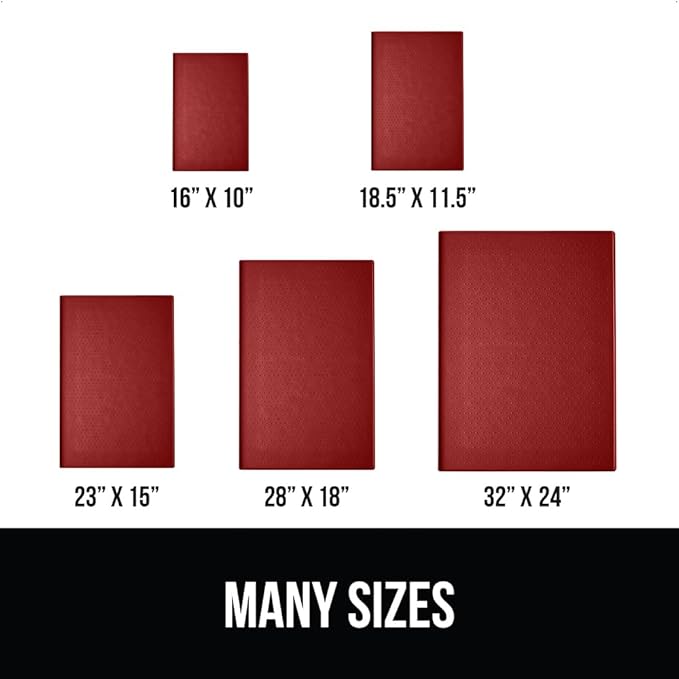 GORILLA GRIP 100% Waterproof Raised Edge BPA Free Silicone Pet Feeding Mat, Dog Cat Food Mats Contain Spills Protects Floors, Placemats for Cats and Dogs Water Bowl, Pets Accessories 16x10, Red