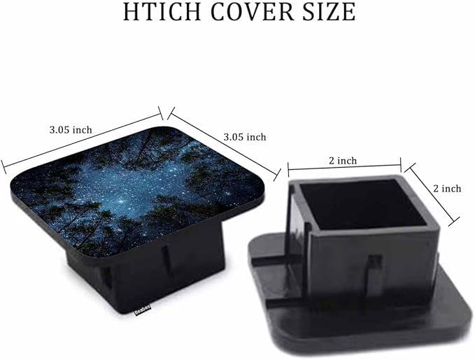 Rubber Hitch Tube Cover Night Sky, Cosmos Milky Way Jungle Trees Forest Standard 2" Trailer Hitch Receiver Covers for Man Woman, Tow Hitch Covers for Pickups Trucks Cars