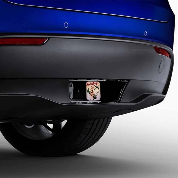 2 Inch Bombs Away Trailer Hitch Cover, Retro Pin-Up Girl Sitting On Bomb Hitch Cover Fit for 2 Inch Hitch Receivers, Rubber Hitch Tube Cover Plug Cap for Trucks Cars SUVs