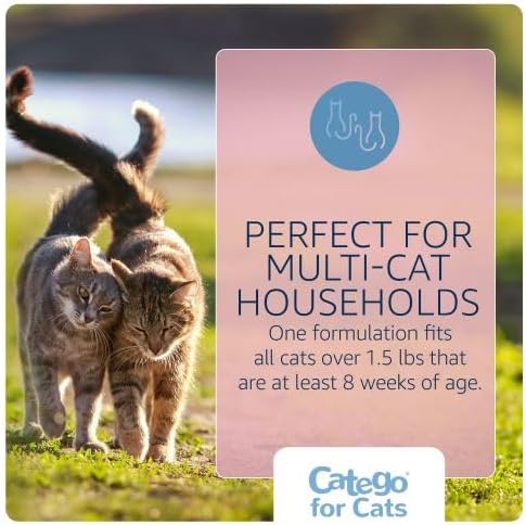 Catego for Cats Flea and Tick Treatment & Prevention (over 1.5 lbs) 3-month supply