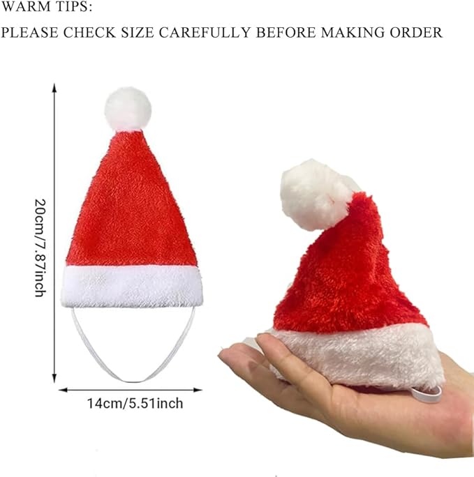 6 Pcs Dog Cat Pet Santa Hat Christmas Pet Costumes Santa Hat Pet Christmas Photo Props for Puppy Kitten Small Cats Dogs