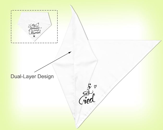 2PCS Dog Wedding Bandana & Scarf Set-Engagement Gift for Bride-to-Be,Matching Outfits for Medium & Large Dogs, My Humans are Getting Married,She Said Yes Announcement Accessories