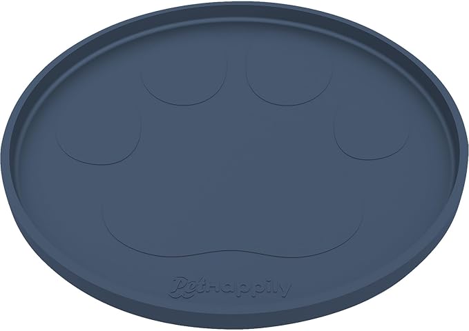 Dog Food Mat Round 10" - Raised Edges Dogs Mat for Food and Water Prevent Spill, Waterproof Cat Food Mats Protect Floors, Easy Clean Dog Bowl Mats for Food and Water, Silicone Pet Feeding Placemats