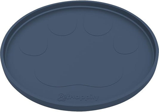 Dog Food Mat Round 10" - Raised Edges Dogs Mat for Food and Water Prevent Spill, Waterproof Cat Food Mats Protect Floors, Easy Clean Dog Bowl Mats for Food and Water, Silicone Pet Feeding Placemats