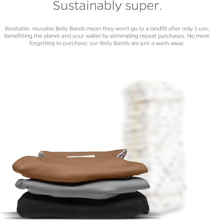 Pet Parents® Washable Belly Bands for Male Dogs (3pack) + Extendrs® of Durable Dog Diapers Male, Premium Male Dog Diapers & Dog Wraps (Small, Natural)