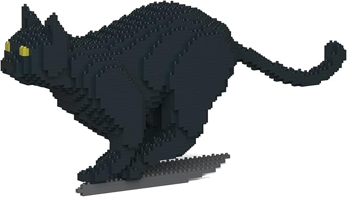 JEKCA Cat 19S-M02 | Black Cat Plastic Building Blocks | Age 14+