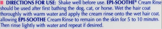 Virbac Epi-Soothe Cream Rinse Pet Conditioner For Dogs, Cats & Horses (8 oz) - For Dry or Sensitive Skin