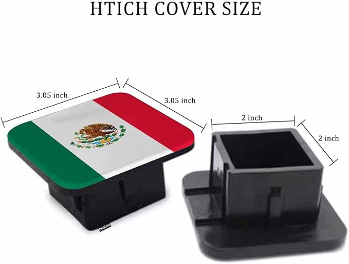 Mexico Flag Trailer Hitch Covers for Trucks Cars, Mexican National Flag Rubber Tow Trailer Hitch Cover Plug Insert Receiver Tube Hitch Cover Cap for Men Women