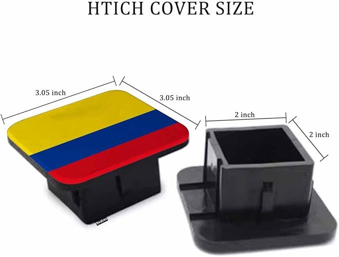 Colombian Flag 2" Hitch Cover National Colombia Flag Horizontal Tricolour Hitch Tube Covers Keep Trailer Hitch Receiver Tube Clean and Protected for Sedans Tractors Trucks Cars