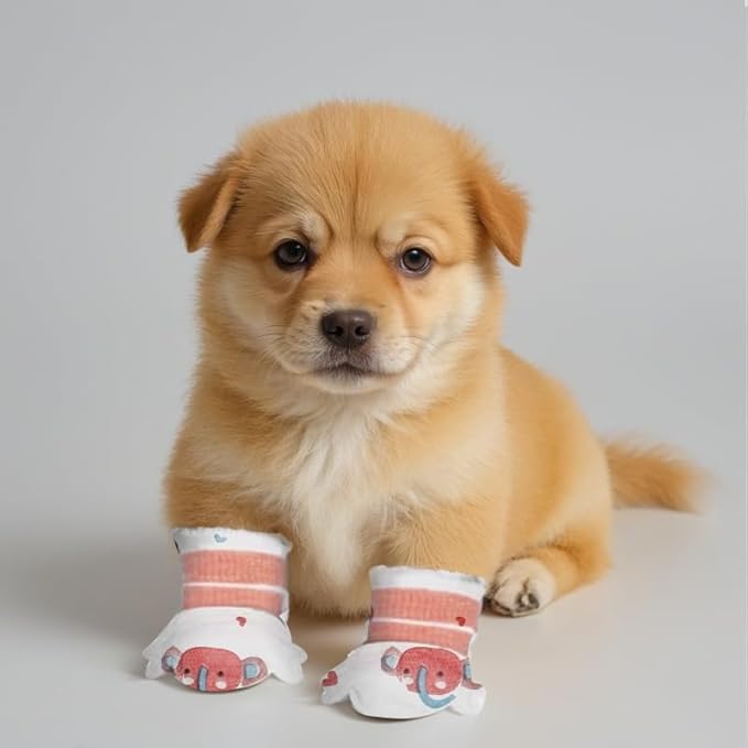 Disposable Dog Booties for Dog Cats, Pet Booties Waterproof and Breathable with Adjustable Bandage,Unstoppable Paw Protectors for Dogs Cats, 20 Counts(S)