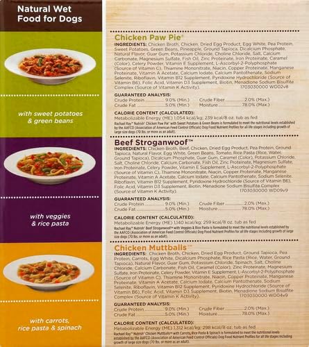 Nutrish Rachael Ray Wet Dog Food Variety Pack Hearty Recipes, 6-8 oz. Tubs, 2 Count
