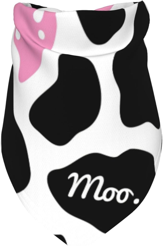 Cow Pink Print Cute Country Rustic Farmhouse Dog Bandana Scarf Triangle Bibs Pet Accessories Cat Kerchief