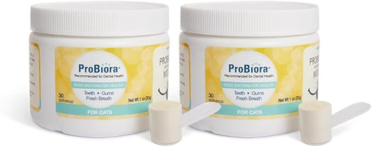 Probiora for Cats | Oral Care Probiotic Supplement | Pet Probiotics to Reduce Bad Breath | Cat Nutritional Supplement for Dental Health | 30 Servings (Jar) (30 Serving (Pack of 2), Jar)