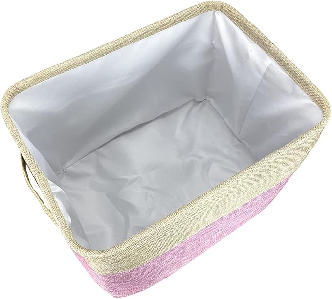 Custom Dog Basket for Toys Collapsible Storage Bin Grey Brow Pink Purple Blue Rectangular Pet Storage Organizer Box with Handles Medium Customized Name & Photo