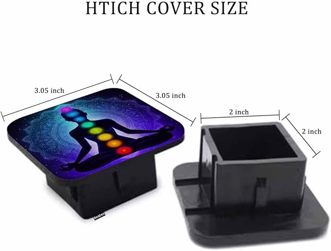 Meditating Woman in Lotus Pose Receiver Hitch Tube Cover Mandala Yoga Female Car Rear Trailer Hitch Covers, Anti-Loss Rubber Hitch Cover Plug Caps Fits 2 Inch Auto Truck Receivers