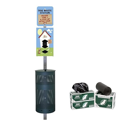 ZERO WASTE USA - Rust Proof Aluminum Dog Waste Station for Roll Bags - Free 400 Waste Bags & 25 can Liners - Over 500k Sold in USA (Dog House | Matte Green)