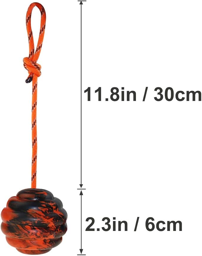 2Pcs Dog Training Ball on Rope - Exercise & Reward Toy for Dogs - Chew, Pull, Throw, Tug & Fetch - Belgian Malinois Gifts