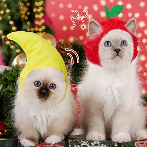 Weewooday 5 Pieces Cat Costume Christmas Bunny Hat Outfit with Ears Funny Cat Hat and Small Dogs Kitten Puppy Party Christmas Easter Costume Accessory Headwear(Cute Style)
