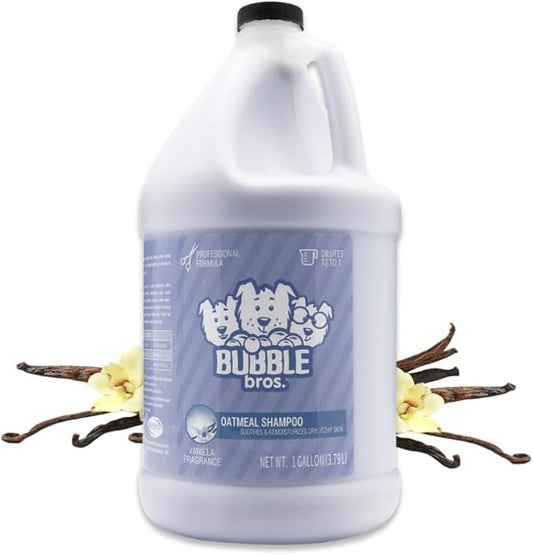 Bubble Bros. Oatmeal Dog Shampoo, Gallon - Naturally Derived, Eliminates Pet Odors, Soothes Dry and Sensitive Skin, Itch Relief, Professional, Bulk 128 oz