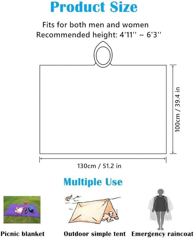 Rain Poncho Raincoats for Adults Reusable - 2-5 Pack EVA Waterproof Rain Coat with Hood, Rain Gear for Women Men