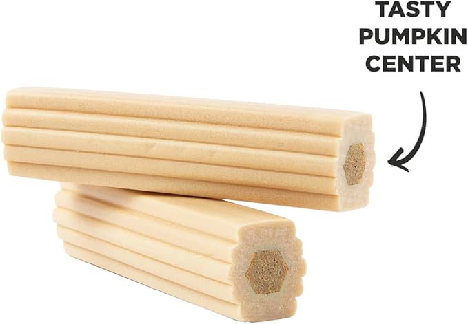 XL Pumpkin Dental Treats for Dogs - 18.3 oz Ñ Healthy, Vegetarian, Natural Pumpkin and Honey, Vegetarian Dog Chews, Made in The USA (Chew Sticks, Large Breeds)-Clean Teeth and Freshens Breath
