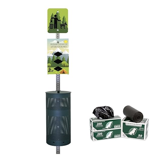 ZERO WASTE USA - Rust Proof Aluminum Dog Waste Station for Roll Bags (Most Popular Bags) - Free 400 Waste Bags & 25 can Liners - Over 500k Sold in USA (Camp | Matte Green)