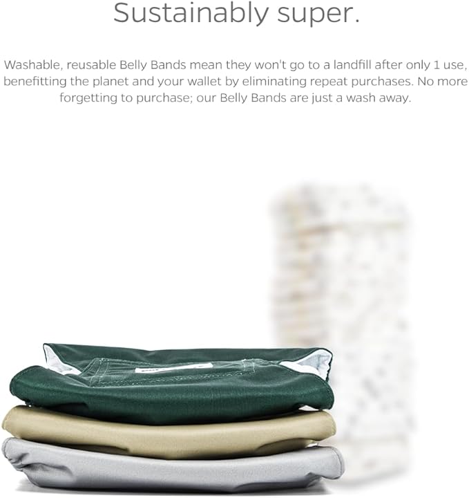 Pet Parents® Washable Belly Bands for Male Dogs (3pack) + Extendrs® of Durable Dog Diapers Male, Premium Male Dog Diapers & Dog Wraps (Large, Spruce)