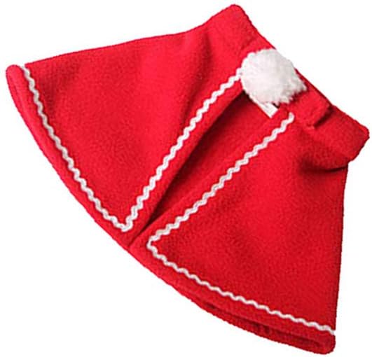 Amosfun Dog Cloak Christmas Pet Costumes Red Polar Fleece Cat Cape Halloween Costume Pet Apparel Size S (Red)