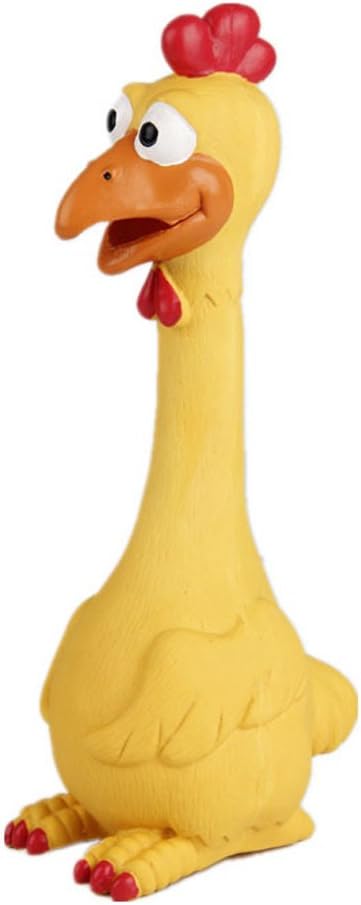 Tamu style Rubber Chicken Squeaky Dog Toys for Small, Medium or Large Pet Breeds, Play Fetch, Reduce Separation Anxiety
