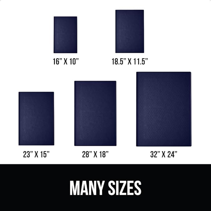 GORILLA GRIP 100% Waterproof Raised Edge BPA Free Silicone Pet Feeding Mat, Dog Cat Food Mats Contain Spills Protects Floors, Placemats for Cats and Dogs Water Bowl, Pets Accessories 23x15 Navy