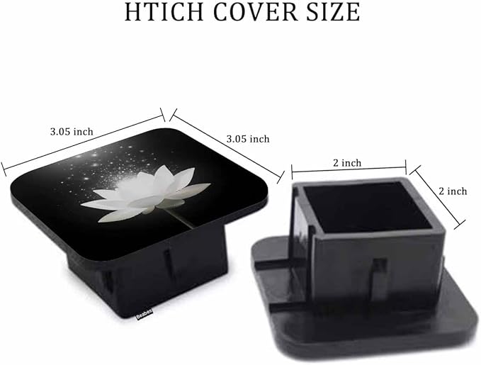 Lotus Hitch Tube Cover 2 Inch Magic Blooming White Lotus Flower Rubber Receiver Tube Hitch Plug for Cars, Square Hitch Box Towing Hitch Plug Covers