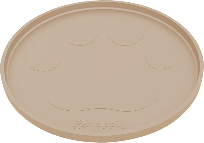 Dog Food Mat Round 10" - Raised Edges Dogs Mat for Food and Water Prevent Spill, Waterproof Cat Food Mats Protect Floors, Easy Clean Dog Bowl Mats for Food and Water, Silicone Pet Feeding Placemats